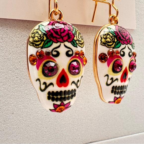 Betsey Johnson - Sugar Skull Drop Earrings NWT - Picture 5 of 7